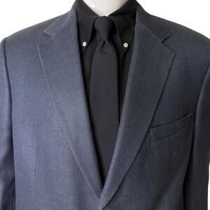 Vintage Brooks Brothers 44R Silk Linen Wool Sport Coat Blue Textured Blazer 44